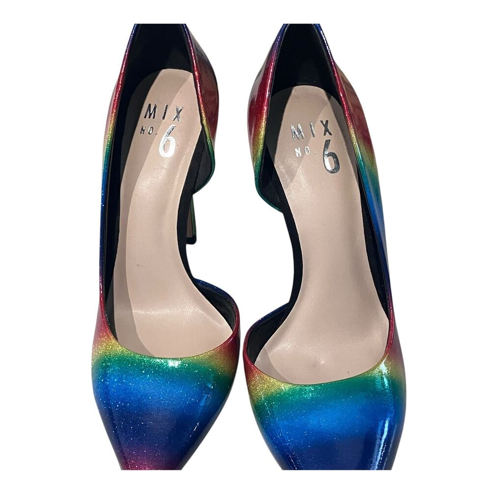 Mix No. 6 Aradowia Glossy Rainbow High Heel Stiletto Pumps-size 6.5 - Picture 9 of 12
